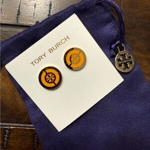 Tory Burch Split Circle Enamel Stud Earrings